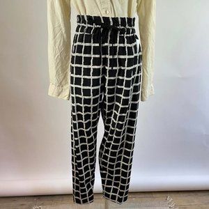 Rag & Bone x Intermix 100% Silk Grid Drawcord Pants